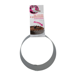 Cercle à gâteau et pâtisserie extensible, Inox