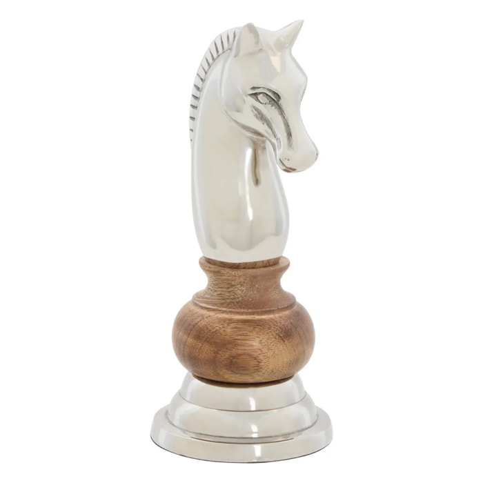 Pièce d'échec déco Johan H.25cm argent
