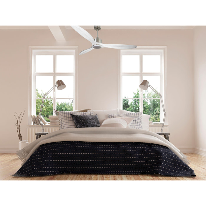Ventilateur de plafond Réversible  Thermostat Dimmable Wifi Moteur à courant continu Toits en pente Télécommande Lumière à trois tons Hypersilence Mémoire