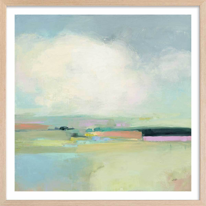 Affiche Horizon coloré Affiche + cadre en bois - Chêne