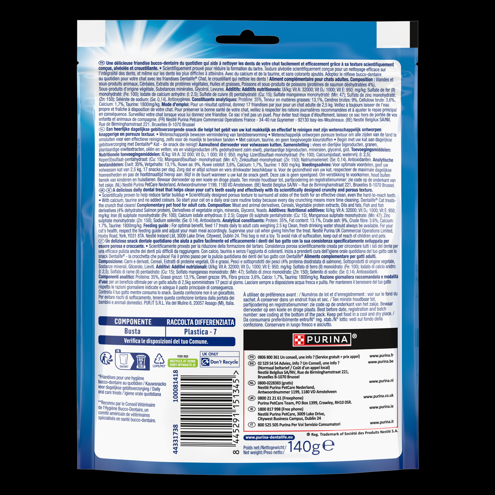 DENTALIFE Chat Friandises Saumon 140g - Lot de 5