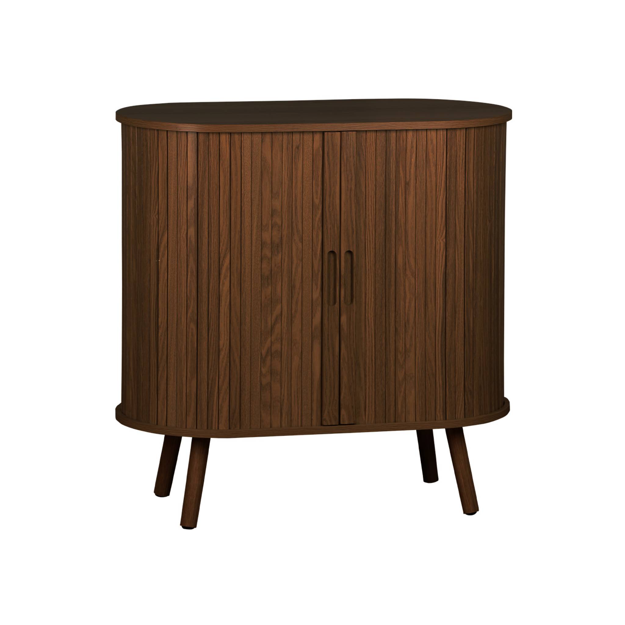 Buffet portes 2 coulissantes avec étagère. effet bois rainuré. buffet bas. L 80 x P 40 x H 80cm