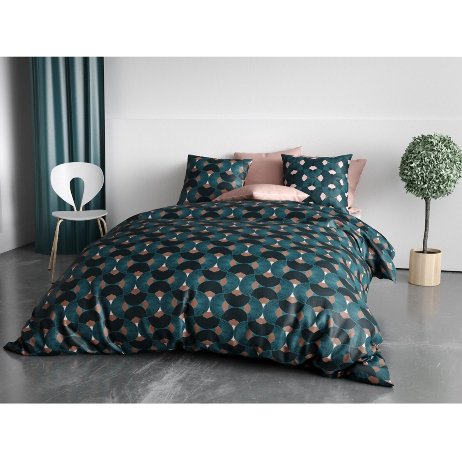 Parure Housse De Couette 3pcs 100% Coton 57 Fils Greek