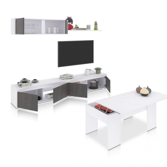 Pack salón con mesa de centro Arlet Plus V2 Blanco Artik (Blanco Mate) - Óxido