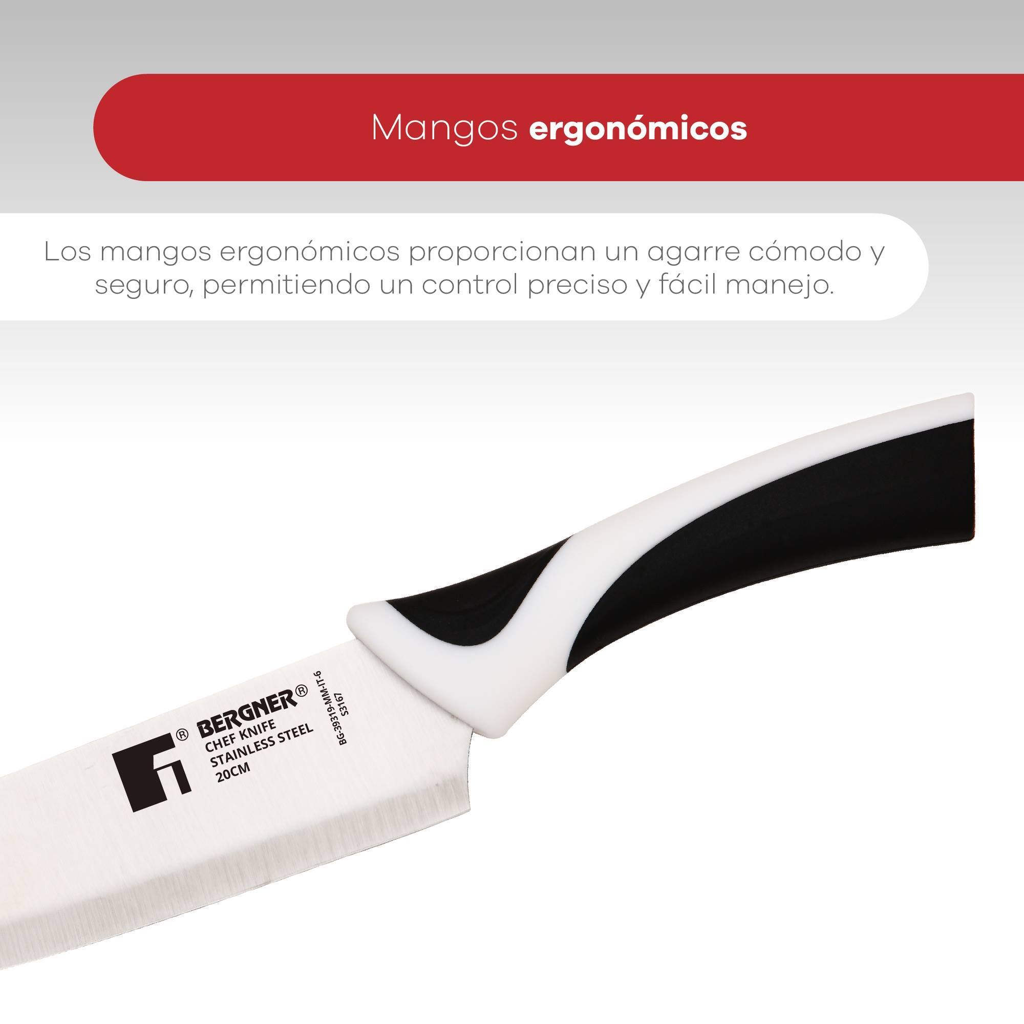 Set de 5 Cuchillos y Tijeras en acero inoxdiable Kyoto Bergner