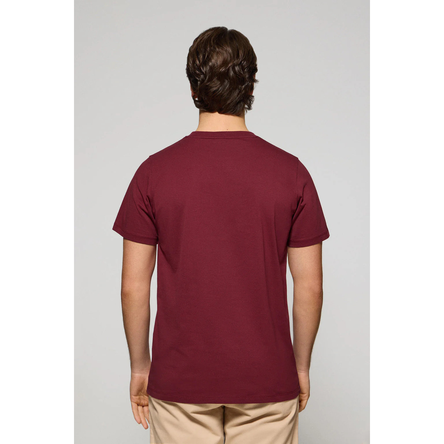 Camiseta granate con cuello redondo y bordado Rigby Go