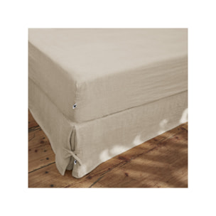 Drap Housse 140 x 190 cm en Lin Lavé - SOLINE