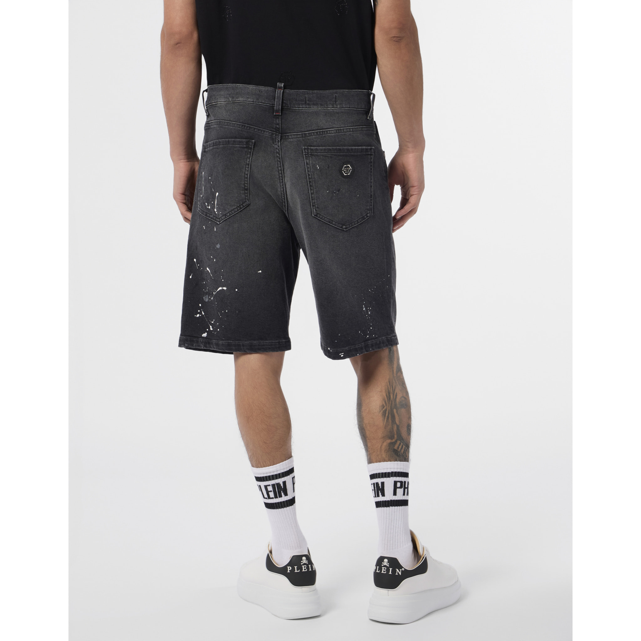 PHILIPP PLEIN Denim Shorts Paint