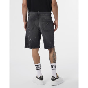 PHILIPP PLEIN Denim Shorts Paint