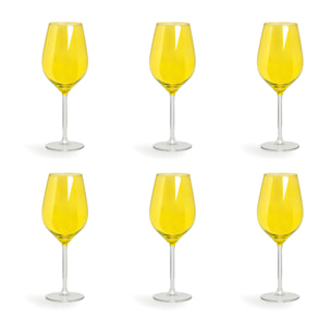 Set de 6 verres à vin Excelsa – Color Wine, Verre Jaune 50 cl