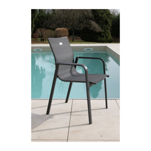 Ensemble table et chaises de jardin  - Gris Anthracite - NAIROBI GRIS
