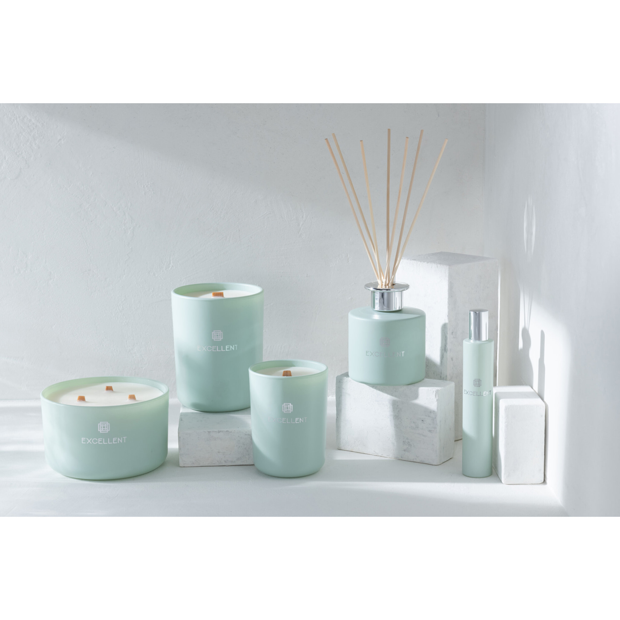 J-Line parfum de maison Excellent - Bergamot Wood - verre - vert menthe