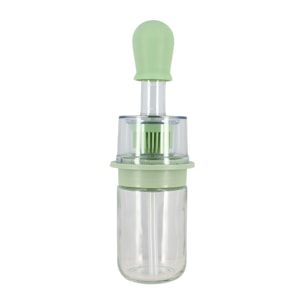 Bouteille d'huile avec brosse 18cl en verre et en plastique