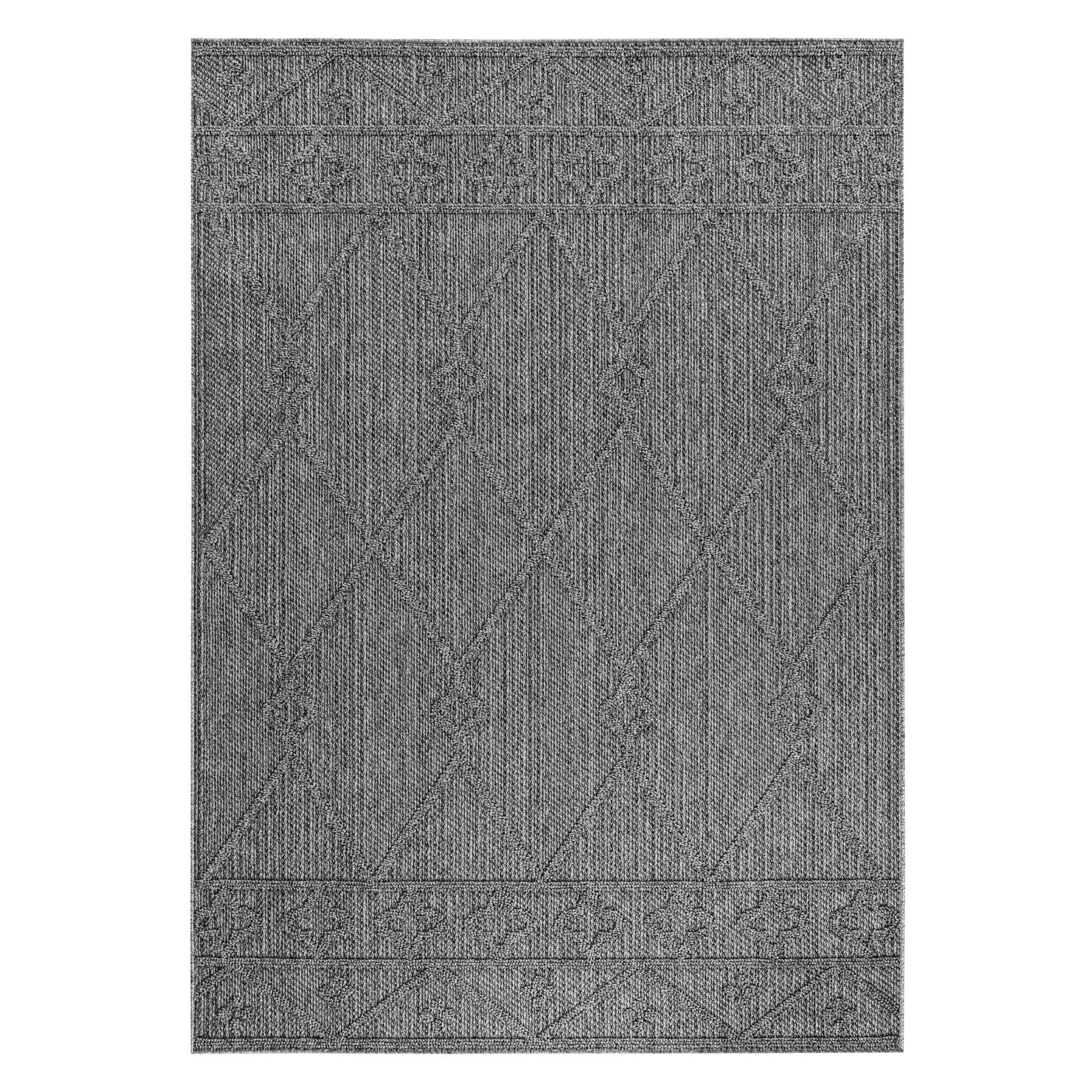 PATARA - Tapis intérieur/extérieur motif oriental gris - PAT4955GRI