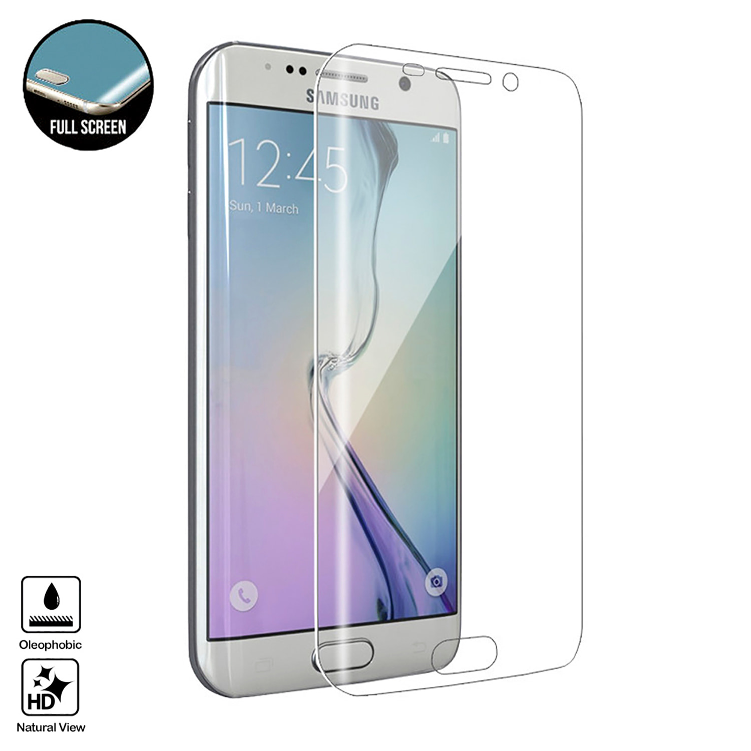 DAM Protezione TPU a schermo intero curvo 4D per Samsung S6 Edge 613 cm. Colore trasparente