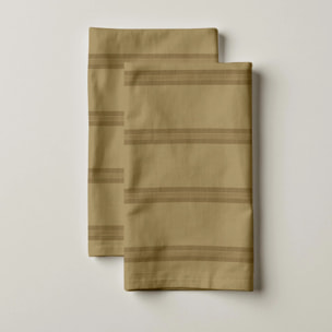 Lot de 2 torchons de cuisine 100% coton Nua Ocre