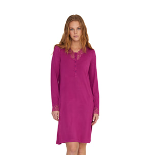 Camicia da notte dora in modal con collo a V cinque bottoni Noidinotte