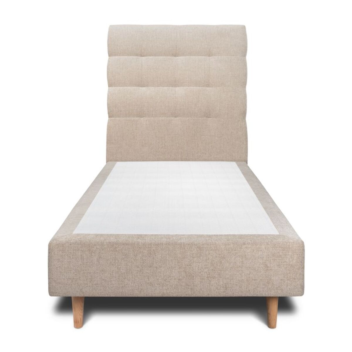 Lit avec tête de lit capitonnée tissu et sommier tapissier Ep20