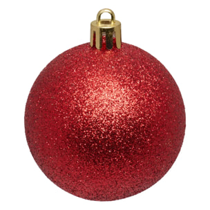 Lot de 60 boules D.assorti polystyrène rouge et doré