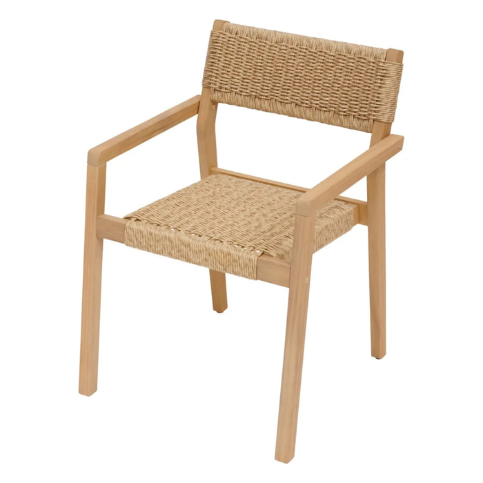 Lot de 2 fauteuils de salon de jardin "Temeira" acacia  et texaline