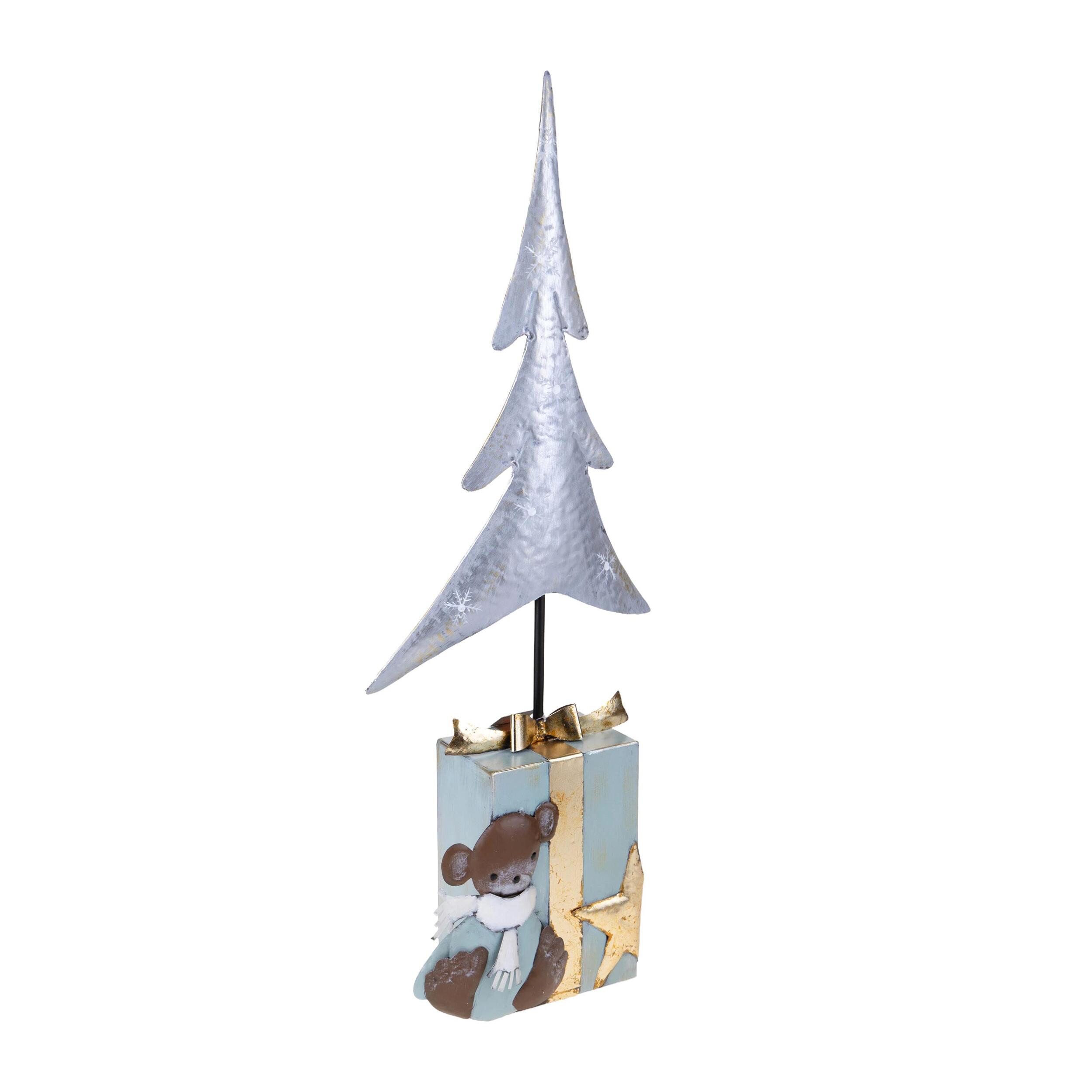 Albero natale artificiale con Pacco Dono - Pezzi 1 - Colore Verde - 31x80Hx12,7cm - Bianchi Dino