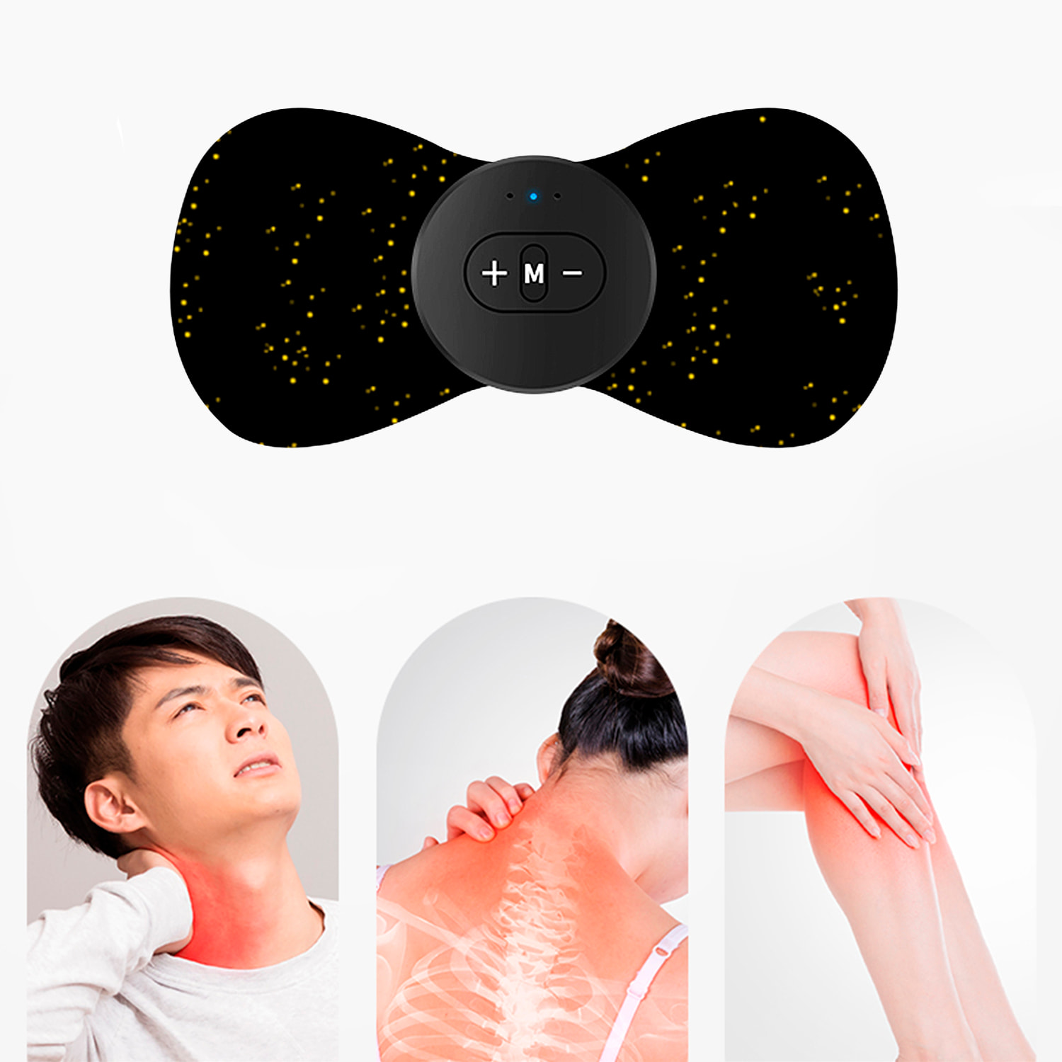 Stimolatore elettronico EMS, speciale per collo e schiena. Aiuta ad alleviare il dolore muscolare e la fatica. Batteria ricaricabile.