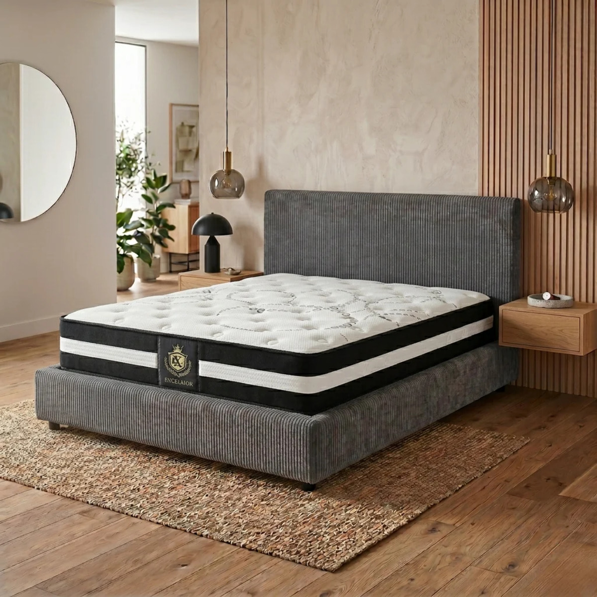 Matelas Excellence | 30 cm | Mémoire de forme et Ressorts ensachés | Réduit les points de pression | Soutien morphologique