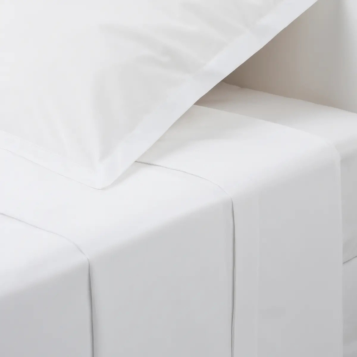Drap plat "Carina" en coton 180x290cm blanc