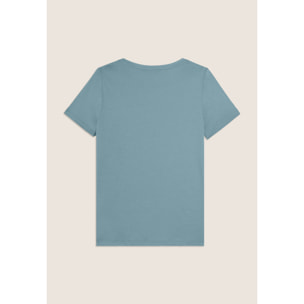T-shirt in Jersey con Ricami Floreali