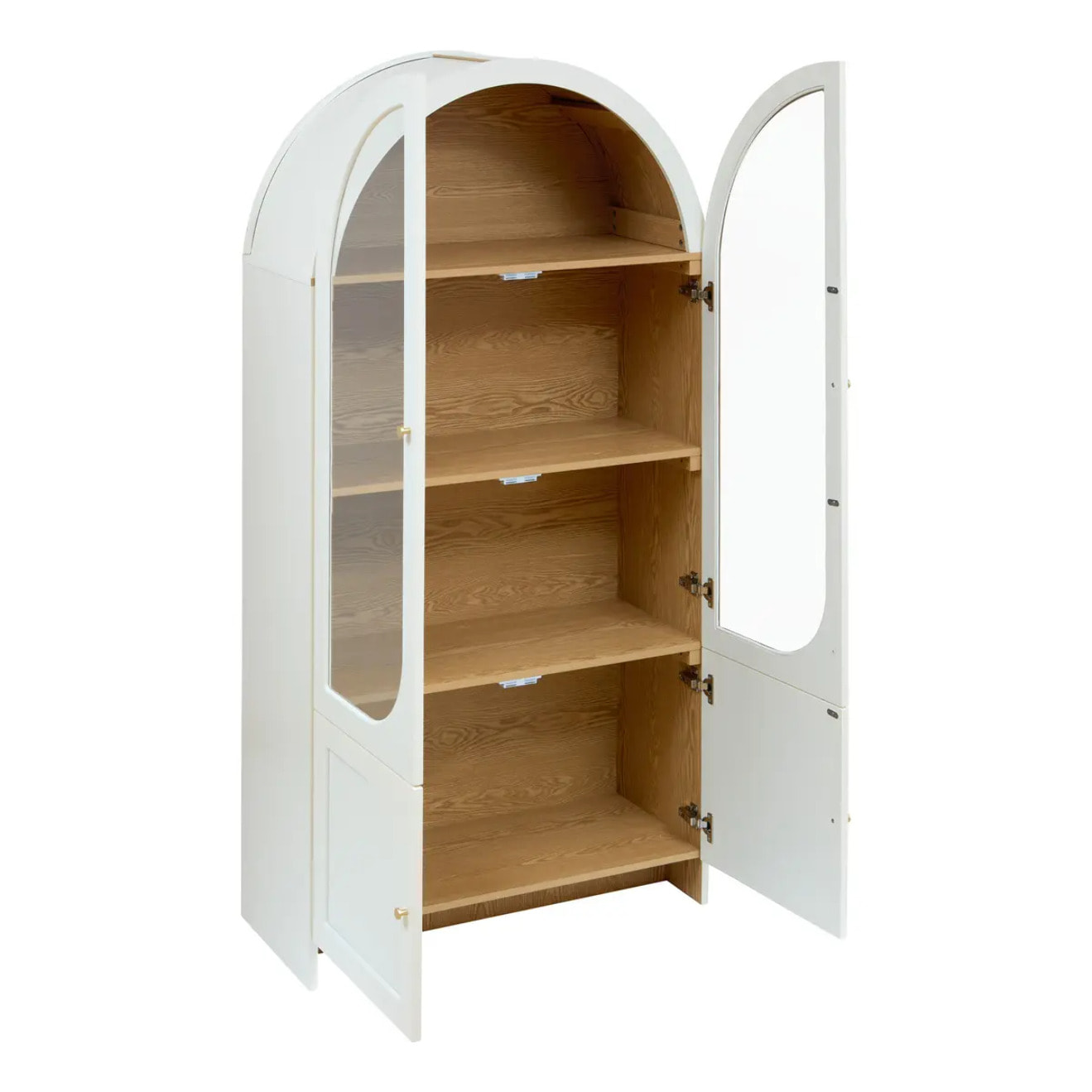Vaisselier 4 portes 4 niveaux ivoire H180cm