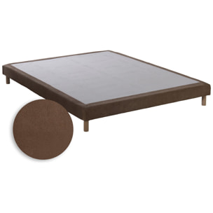 Sommier tapissier EDEN moka, bois massif, chenille bouclettes