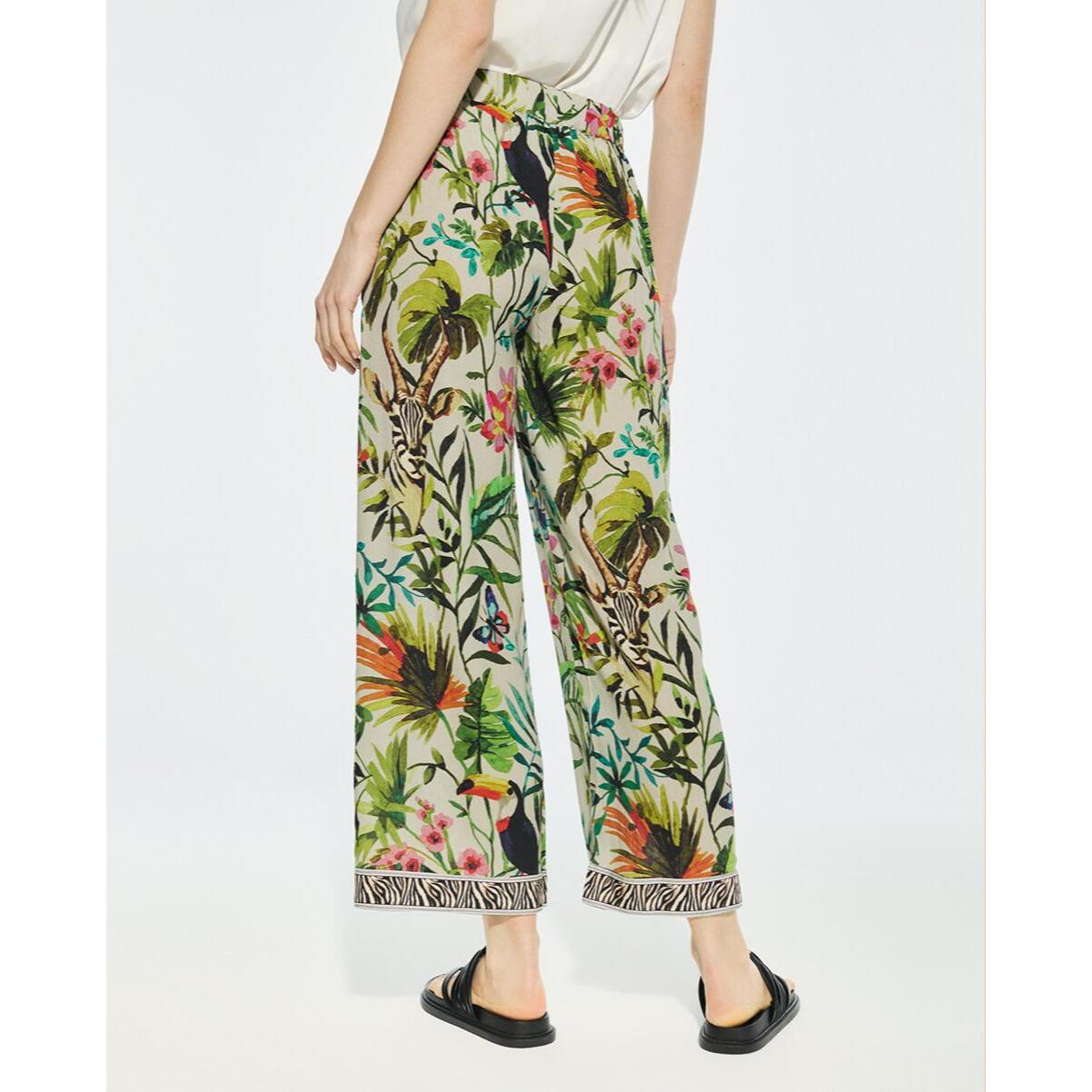 Pantaloni lunghi stampa giungla