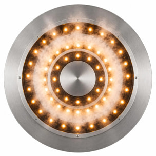 Round 3D 750- Inserto Camino Decorativo ad Acqua Senza Calore Ø75x17 cm con Effetto Fiamma a LED 3D