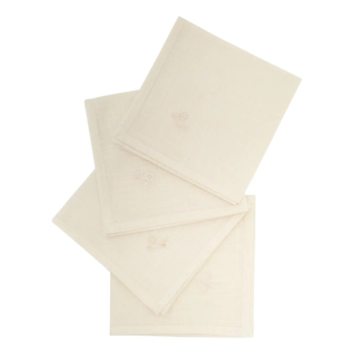 4 serviettes de table Joy 40x40cm blanc