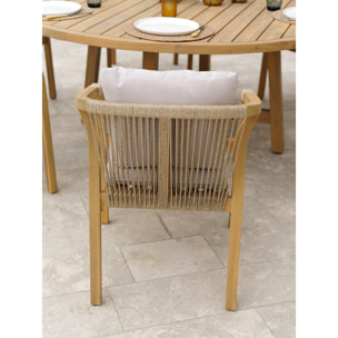 SERENA - Ensemble repas de jardin 8 places en bois d'acacia