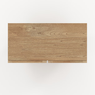 Armoire en bois massif de mindi et rotin - Delya