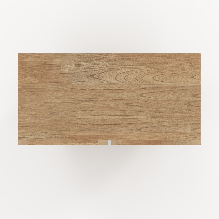 Armoire en bois massif de mindi et rotin - Delya