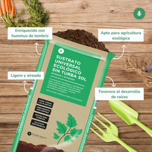 Sustrato Universal Sin Turba ECO Planeta Huerto 50 L - Fórmula mejorada