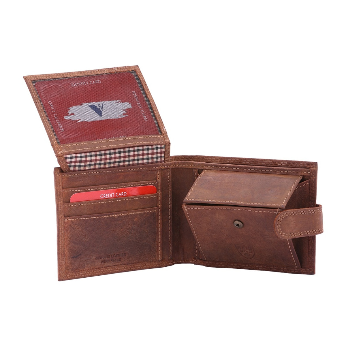 Portafoglio uomo in vera pelle - Modello False - Casual - 9.5 x 12.0 x 2.5 cm