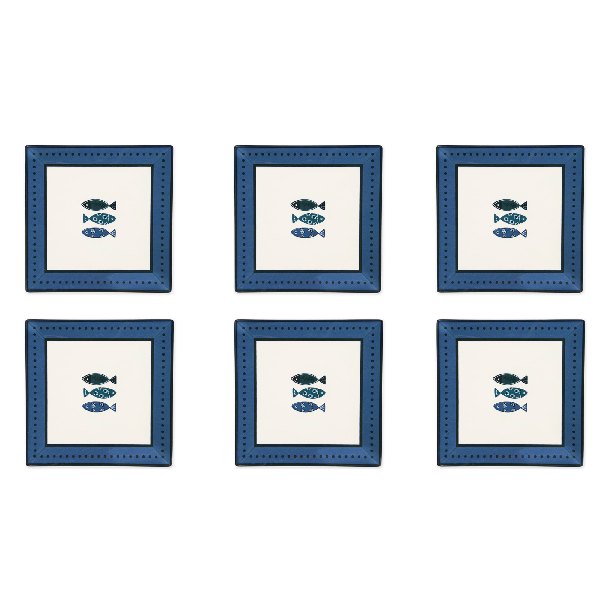 Set 6 Assiettes Excelsa – Ocean, Céramique Bleue