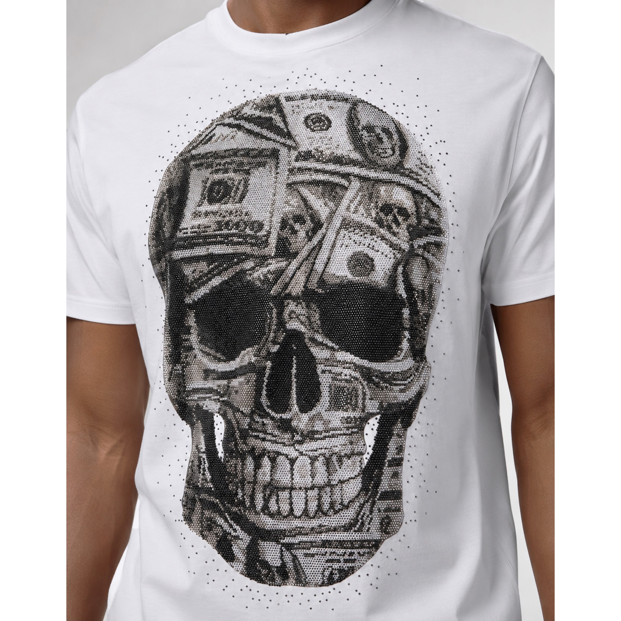 PHILIPP PLEIN Camiseta de cuello redondo y manga corta SKULL