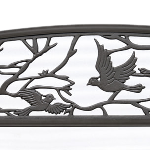 Banc 3 places de jardin terrasse style rural chic 127L x 60l x 85H cm métal époxy anticorrosion brun