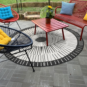 Tapis rond d'extérieur, kilim reversible EX1 B