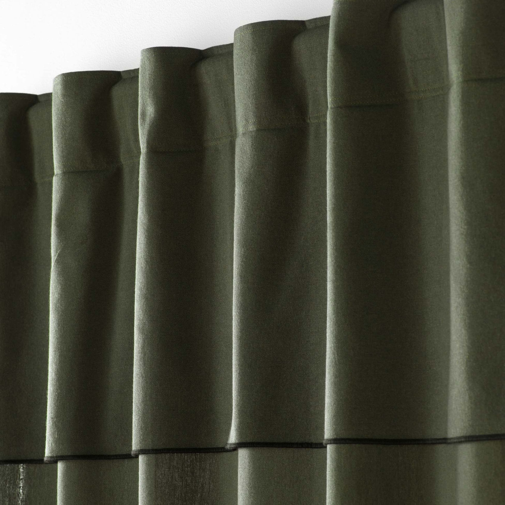 Rideau voilage surfilé passants cachés - Vert sapin