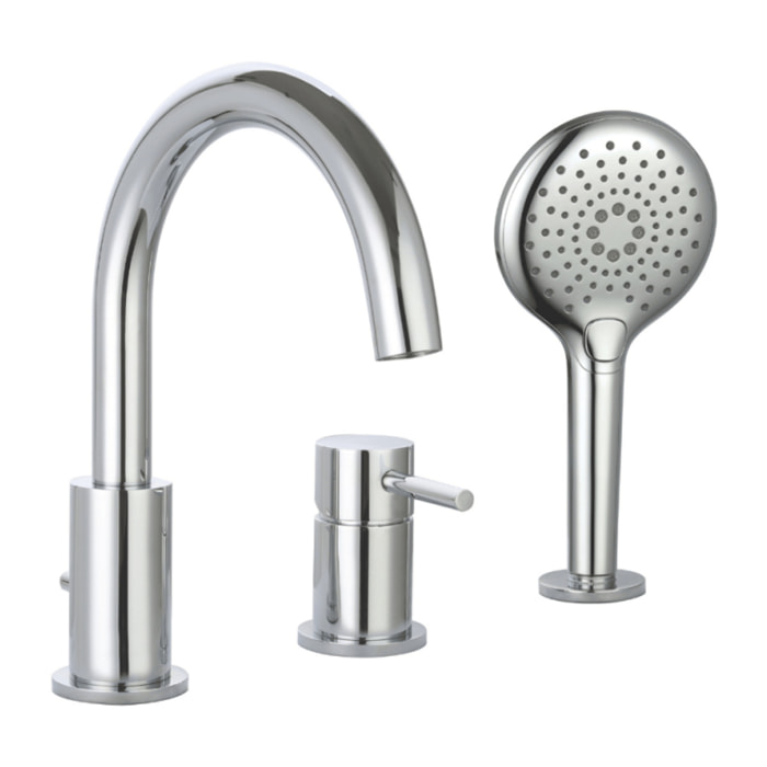 Mitigeur bain douche mécanique 3 trous + douchette 3 jets PAINI Cox chromé