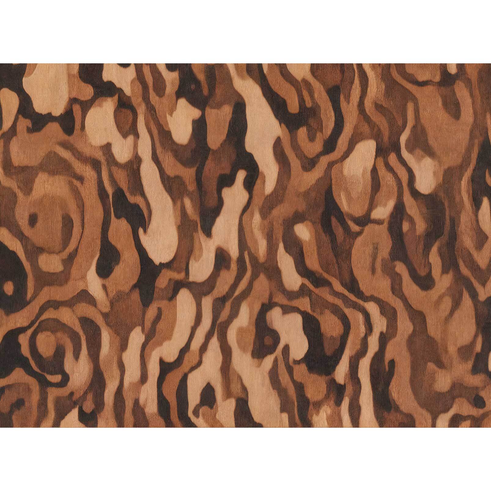 Papier peint Bois Précieux Terracotta Intissé