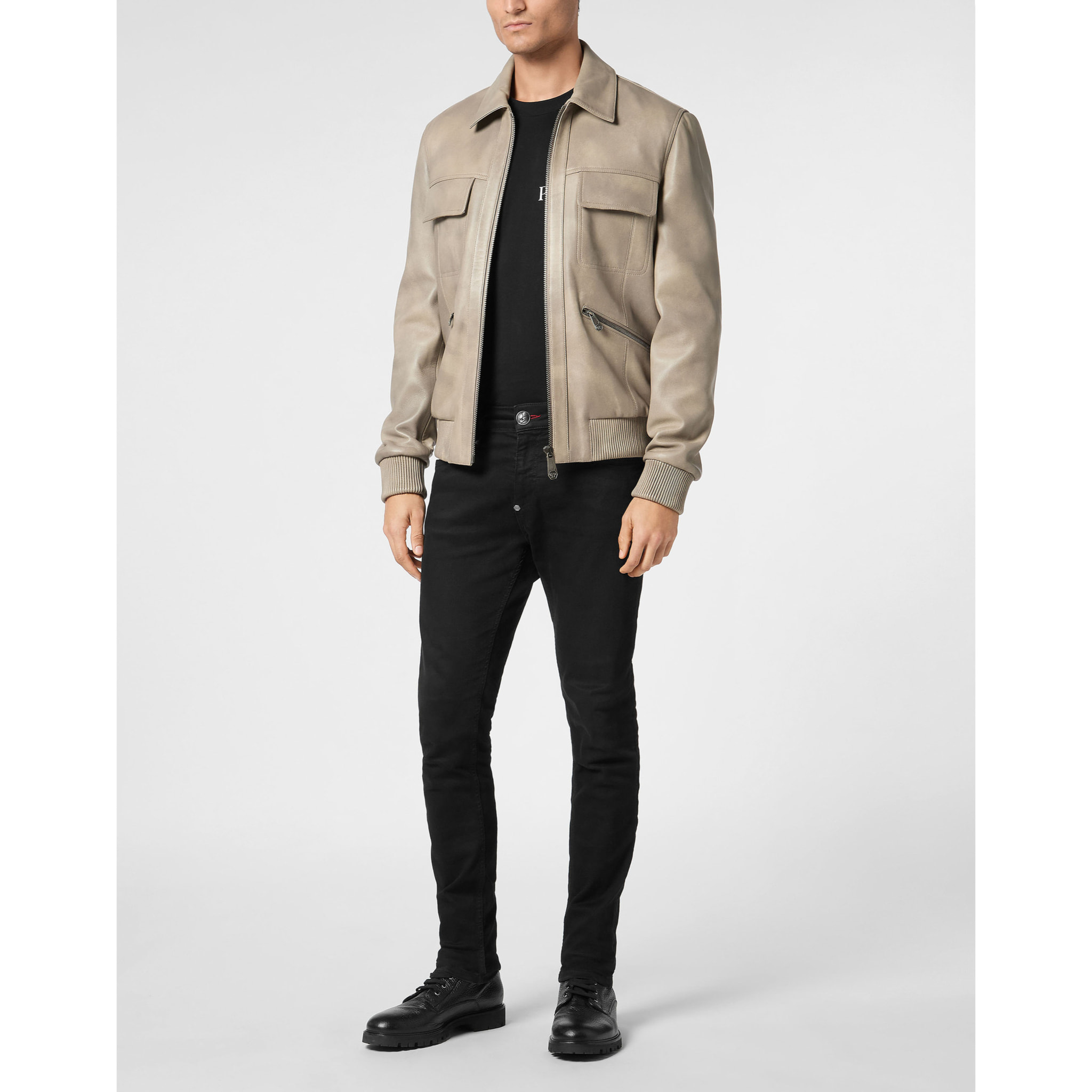 PHILIPP PLEIN Bomber de cuero