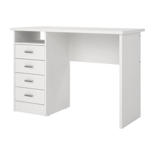 Scrivania Appollo, Scrittoio multiuso, Tavolo per ufficio porta PC, Piano di lavoro, 110x45 h76 cm, Bianco