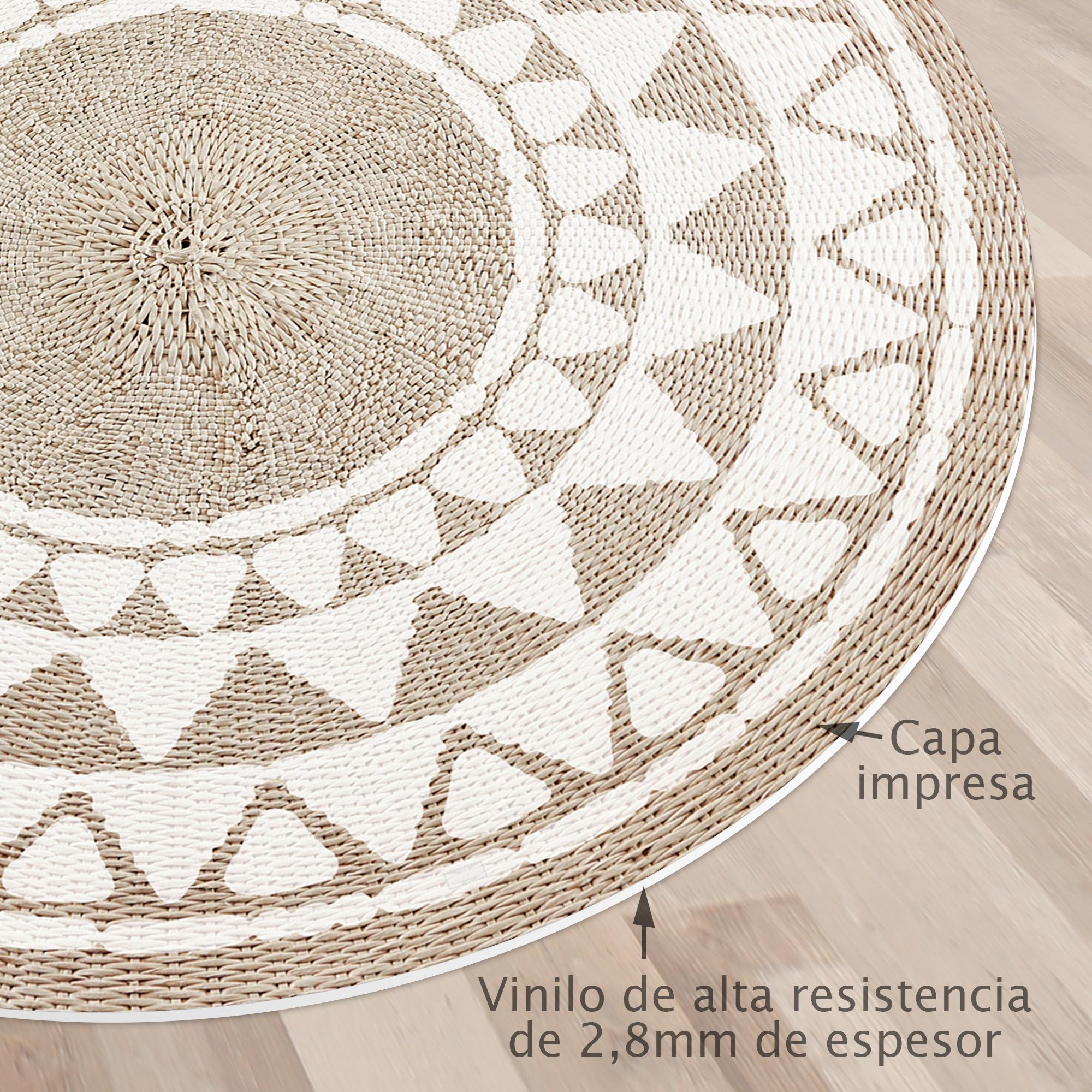 Set de 4 individuales de vinilo CERAMIKO, Khamba Rattan 4u-[Diam] 40 cm