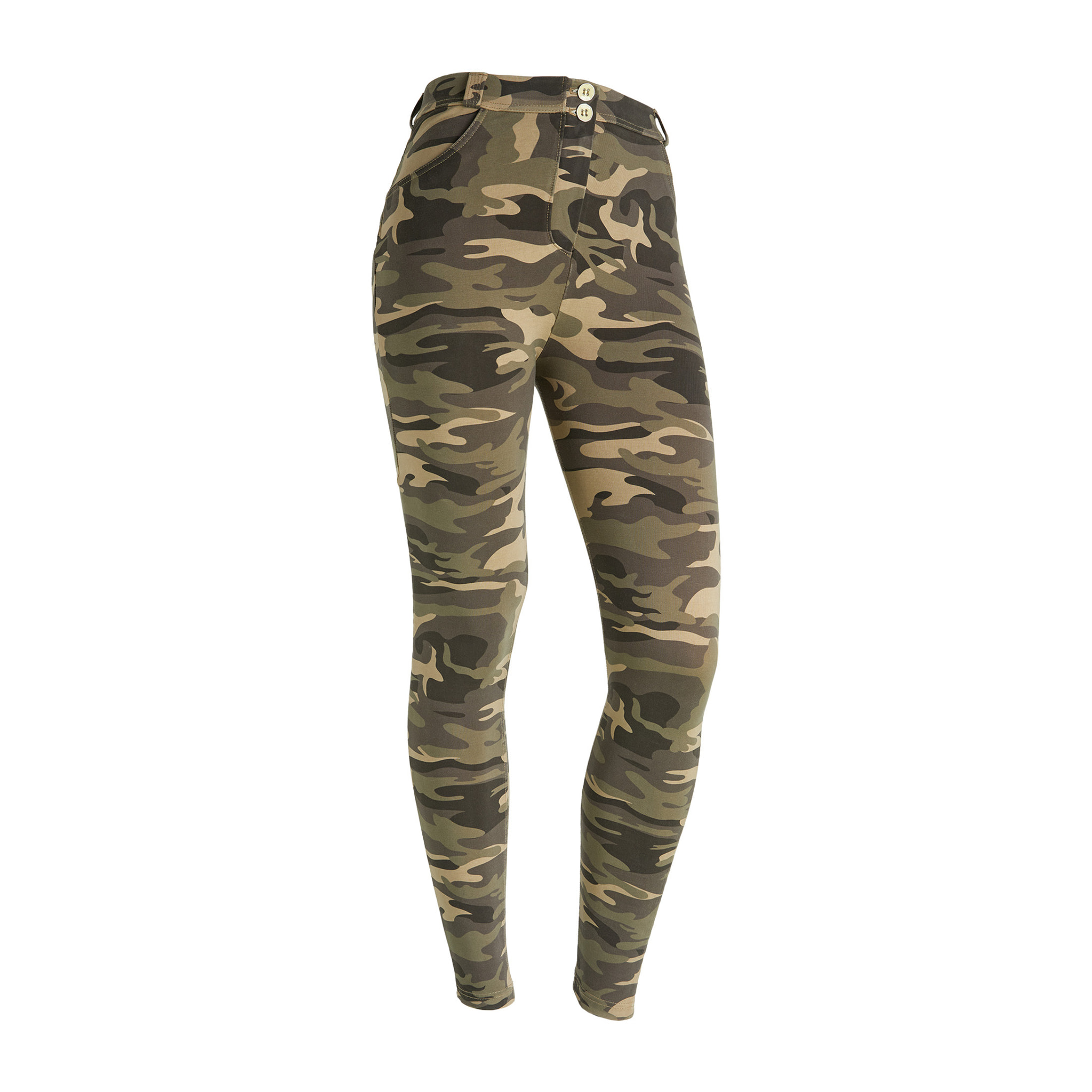 Pantaloni push up WR.UP® vita alta in jersey camouflage